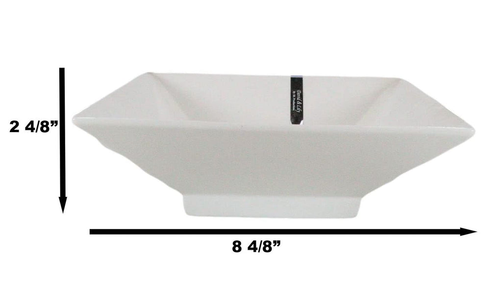 Porcelain Square Bowls 35oz Dishwasher And Microwave Safe W7692