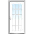 Primed Fiberglass Full Lite Prehung Entry Door 36" x 80" E322