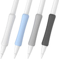Silicone Grip Holder for Pencil 4 Pack White Blue Gray Black H311