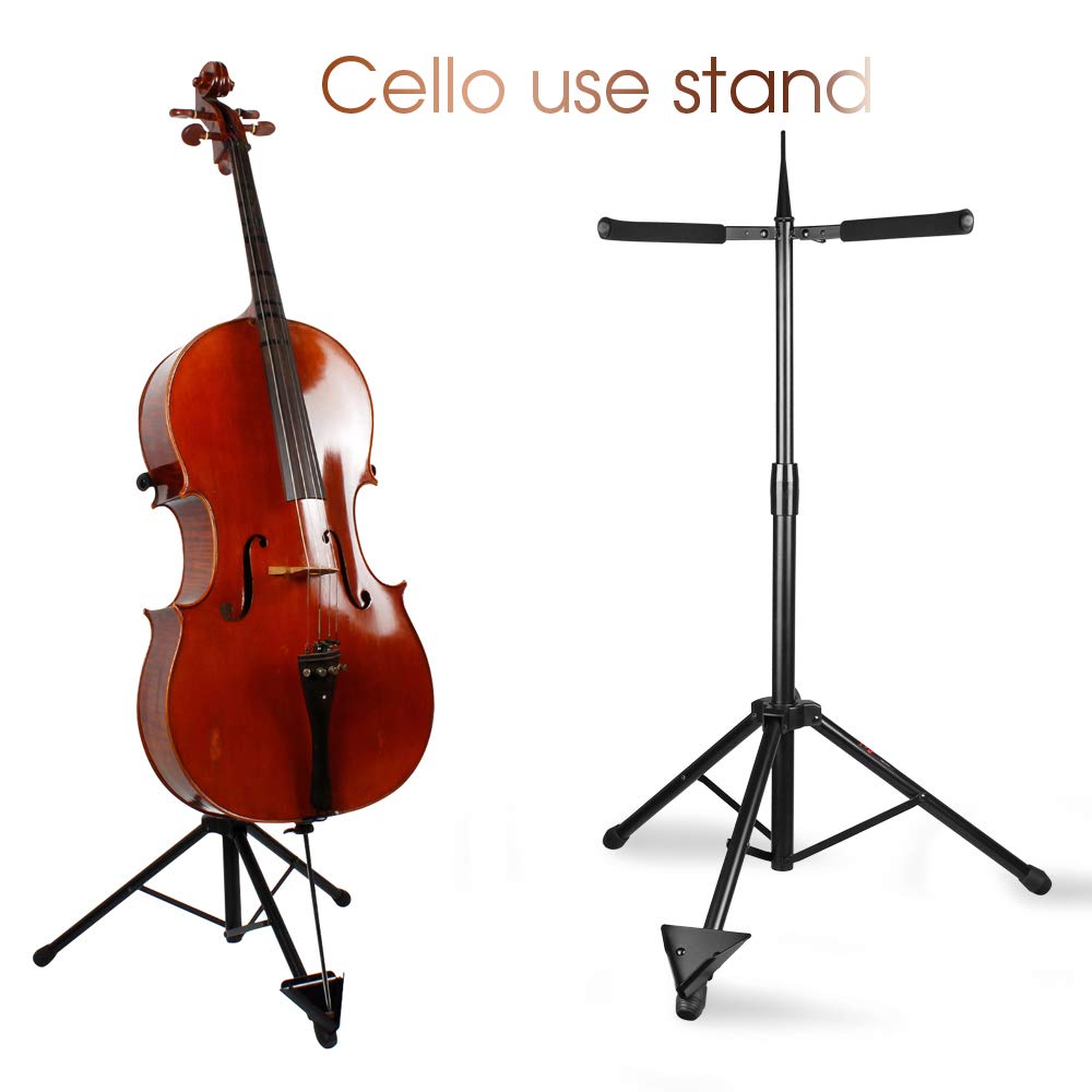 Adjustable Foldable Cello Stand with Bow Hook A768