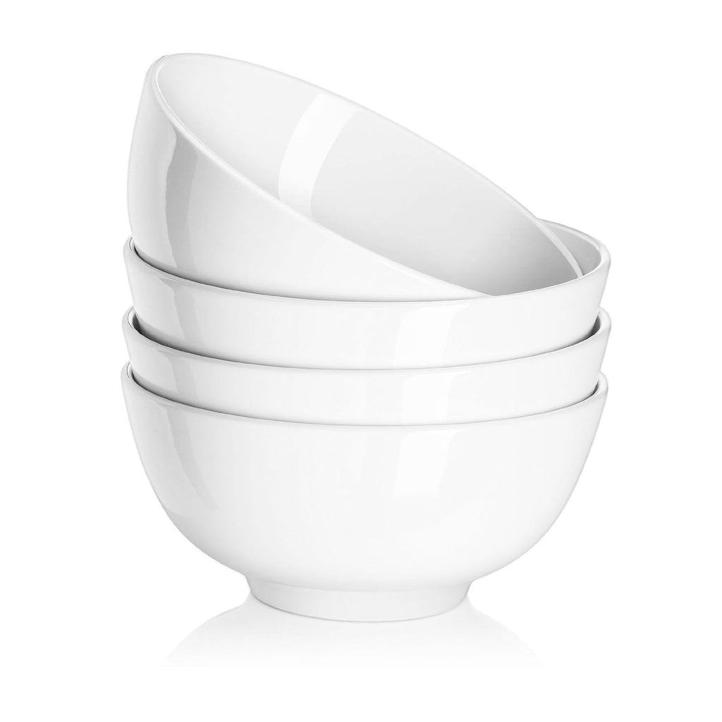 White Ceramic Bowls Set of 4 H246756