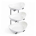 3 Tier Ceramic Fruit Bowl with Metal Stand O338196