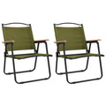 Green Oxford Fabric Folding Camping Chairs 2 Pack P88620