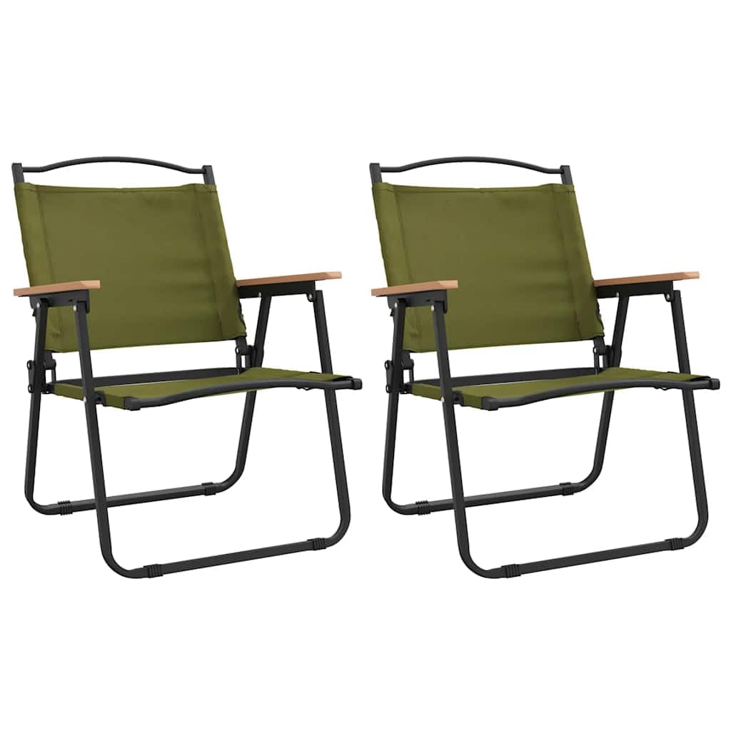 Green Oxford Fabric Folding Camping Chairs 2 Pack P88620