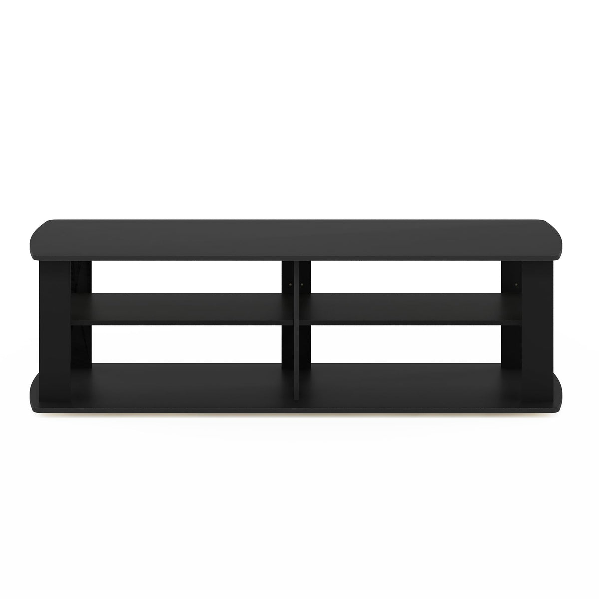 Black 3-Tier TV Stand with Open Shelves J86868
