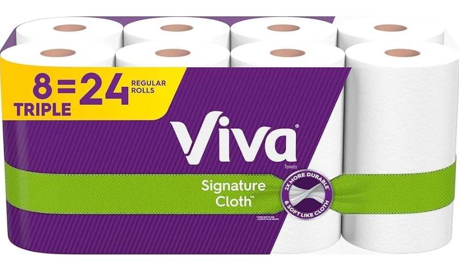Cloth Paper Towels, 8 Triple Rolls F783452
