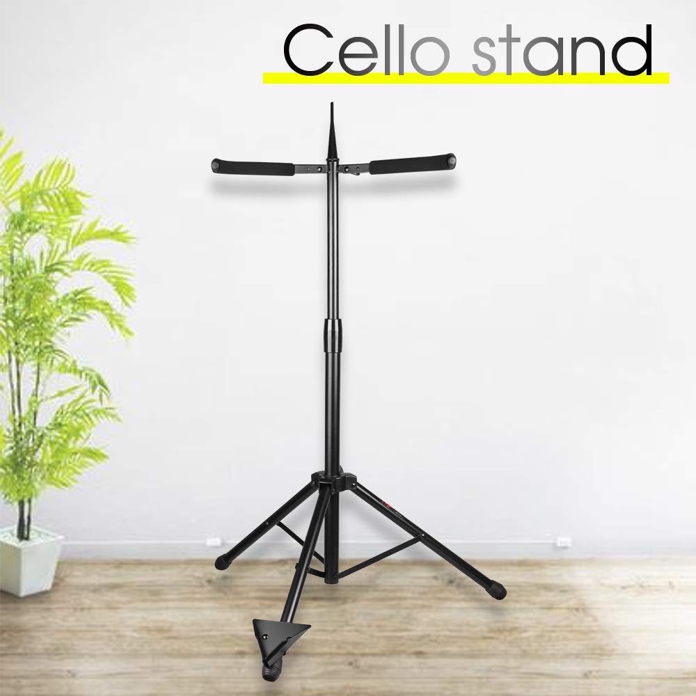 Adjustable Foldable Cello Stand with Bow Hook A768