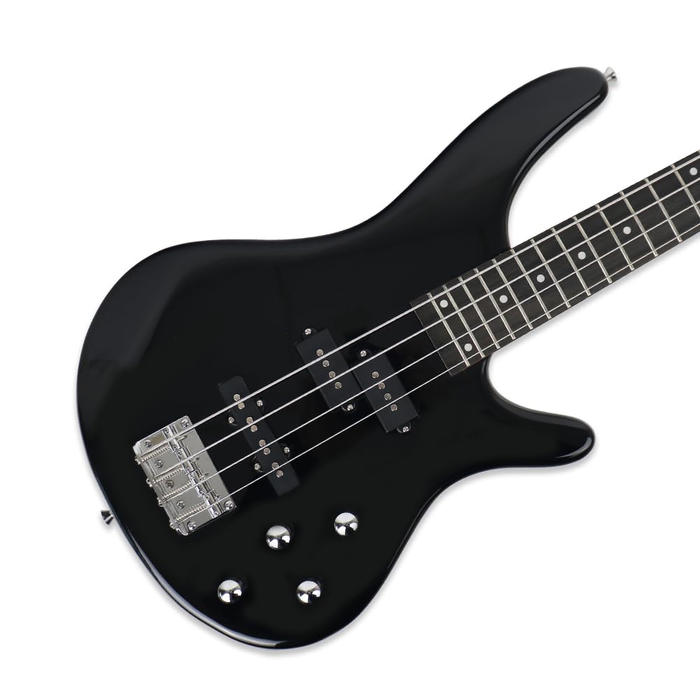 Black Full Size 24 Fret 4 String PJ Electric Bass Guitar L637916