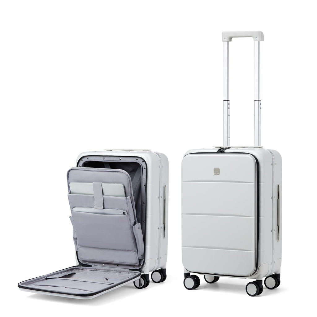 Smoke White 20 Inch Hard Shell Carry On Luggage S97679