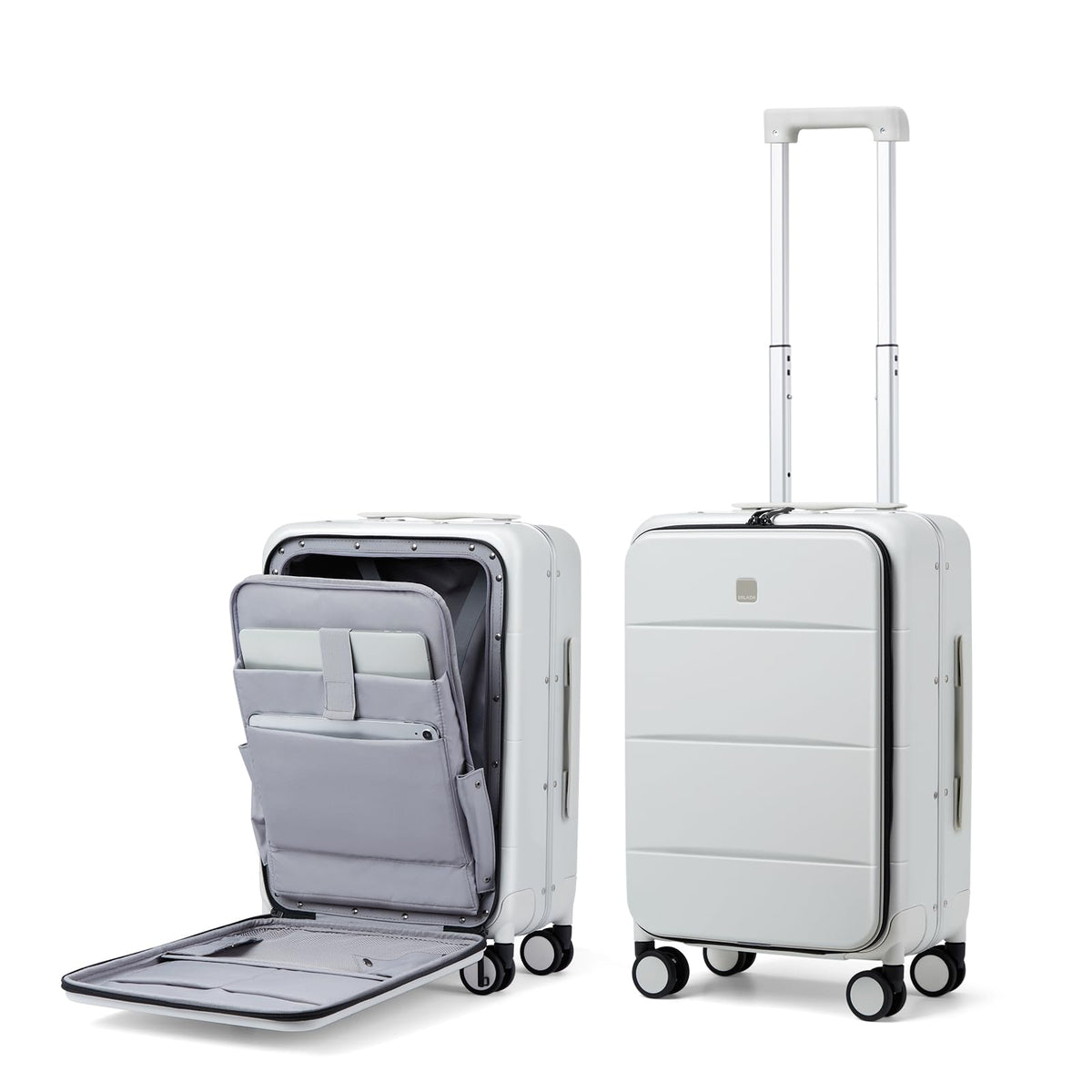 Smoke White 20 Inch Hard Shell Carry On Luggage S97679