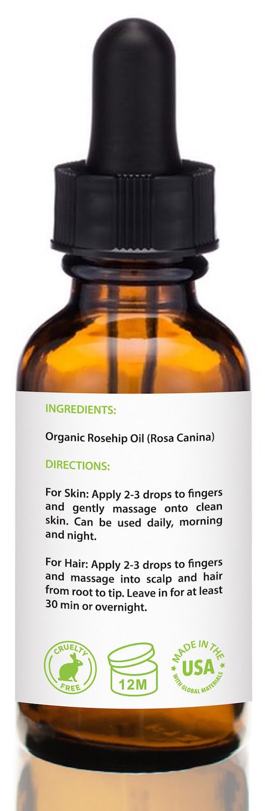 Cold Pressed Rosehip Seed Oil 1 Oz O53032