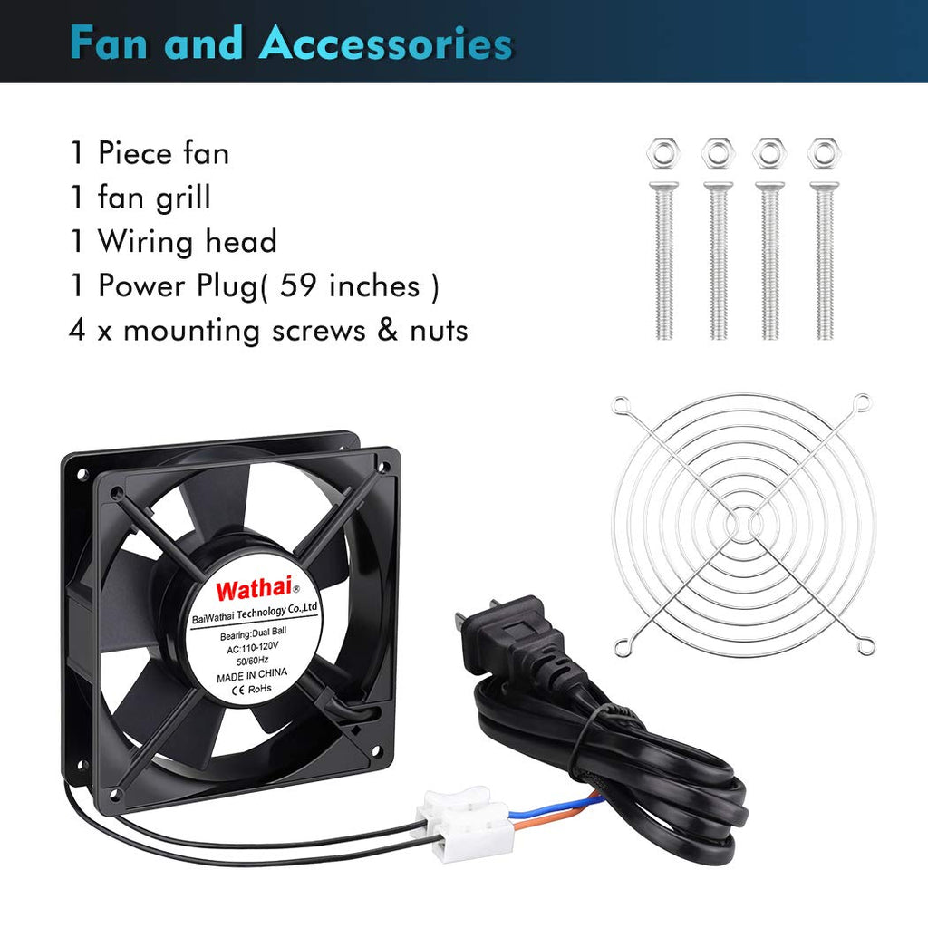 120mm AC Axial Exhaust Fan Dual Ball H18827