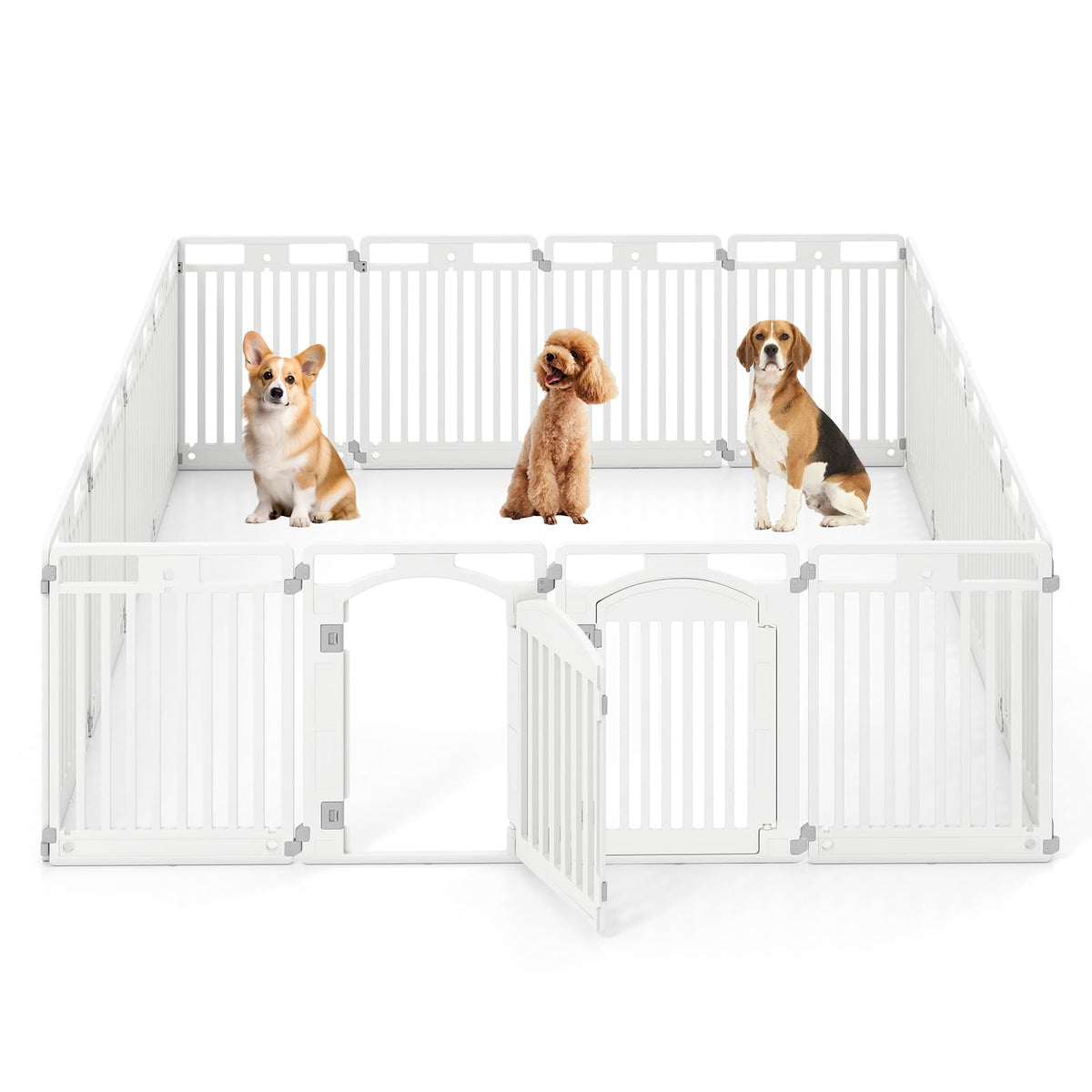 16 Panel 32''H Plastic Dog Playpen with Lockable Door X274194