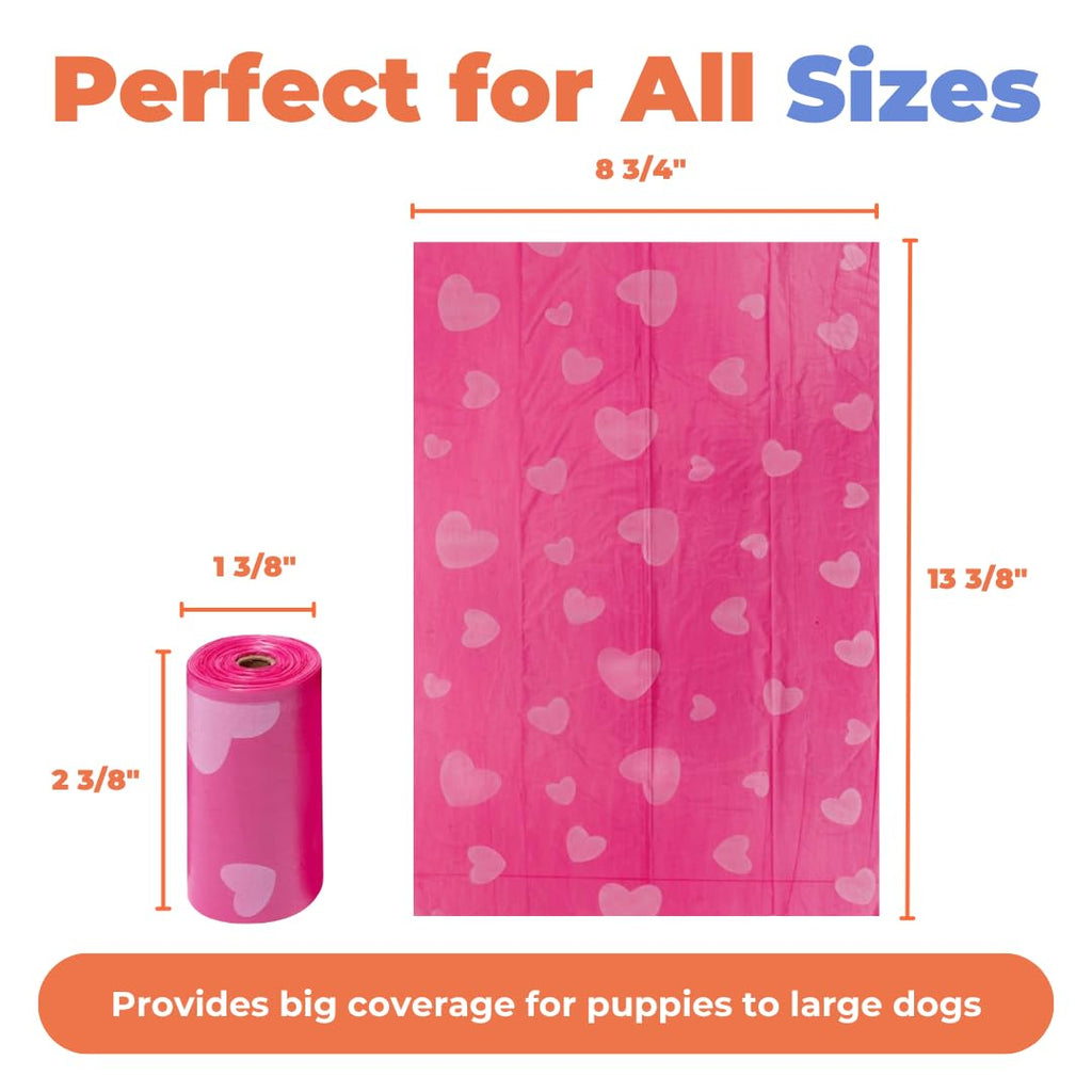 Pink Heart 150 Count Dog Poop Bags Y68573