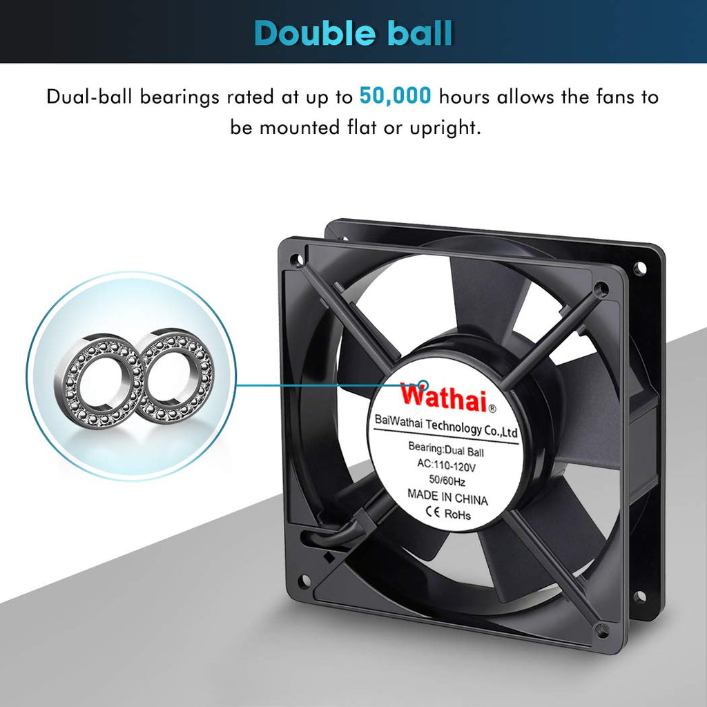 120mm AC Axial Exhaust Fan Dual Ball H18827