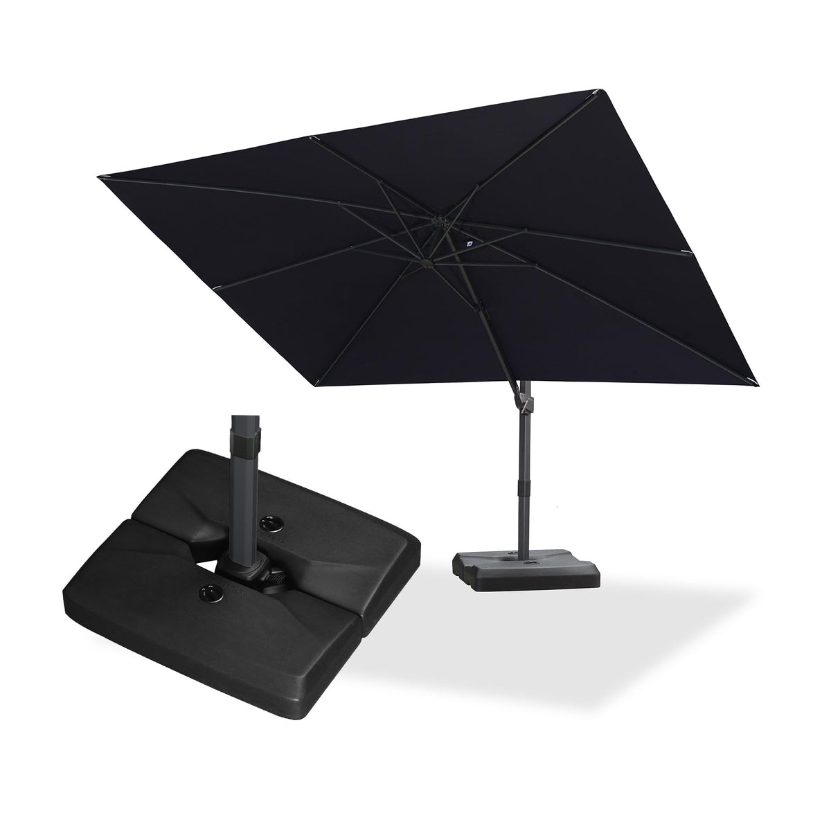 Navy Blue Cantilever Umbrella with Base T614833