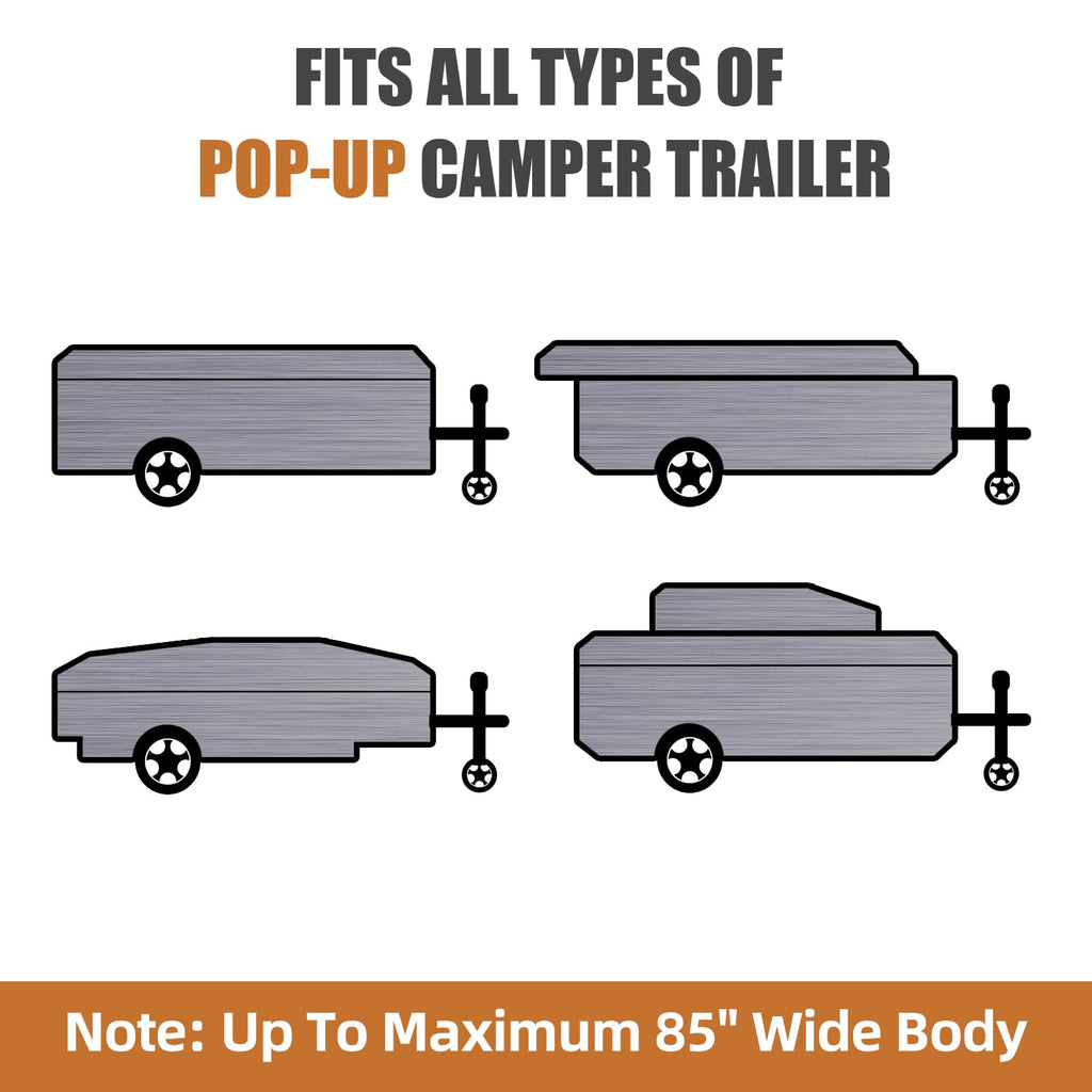 14' ~ 16' 7 Layers Waterproof Pop-up Camper Cover B449