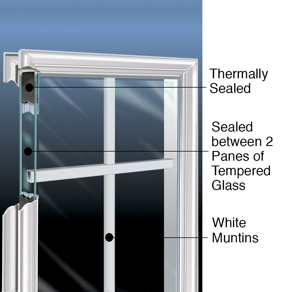 Primed Fiberglass Full Lite Prehung Entry Door 36" x 80" E322