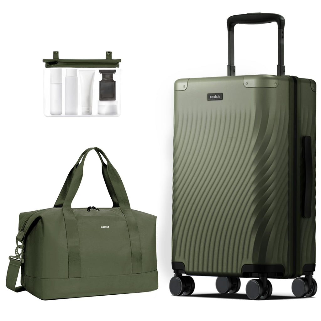 Hardside Expandable Carry On Luggage 20" Green E293