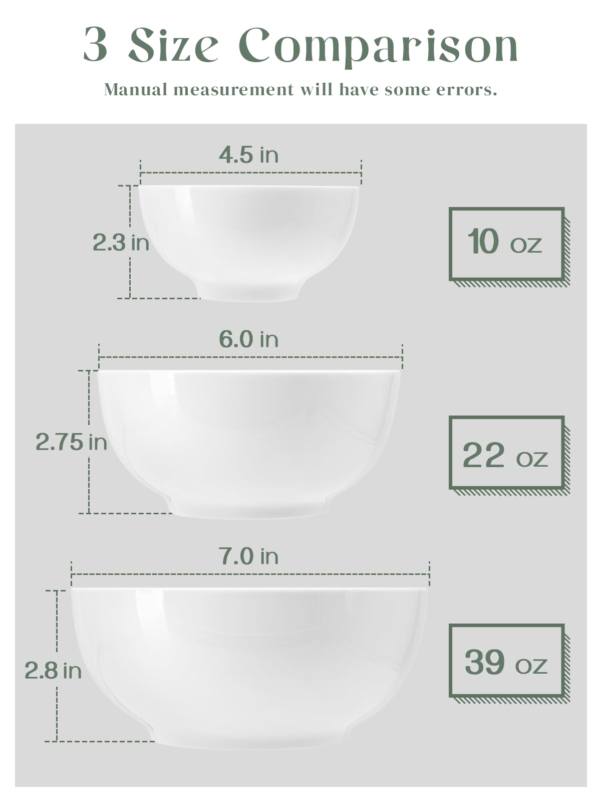 White Ceramic Bowls Set of 4 H246756