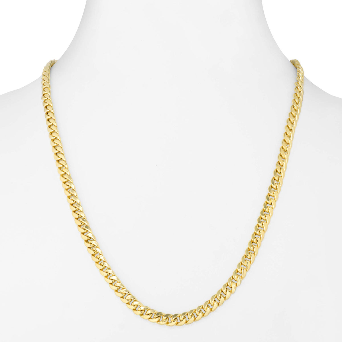 10k Yellow Gold Cuban Link Chain Necklace A1076