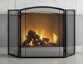 3 Panel 48" W x 29" H Foldable Wrought Metal Decorative Mesh Fireplace Screen F15822