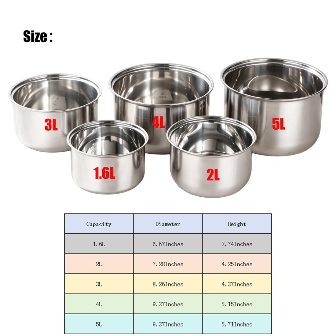 Stainless Steel 3L Rice Cooker Inner Pot Z11746