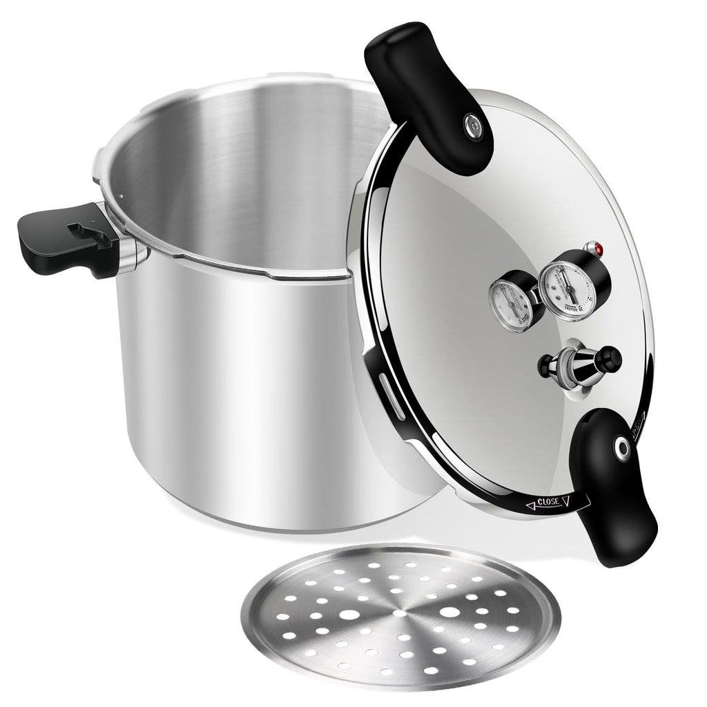 23-24QT Aluminum Pressure Cooker with Pressure Gauge T56971
