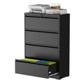 Black 4 Drawer Lateral File Cabinet with Lock B62034