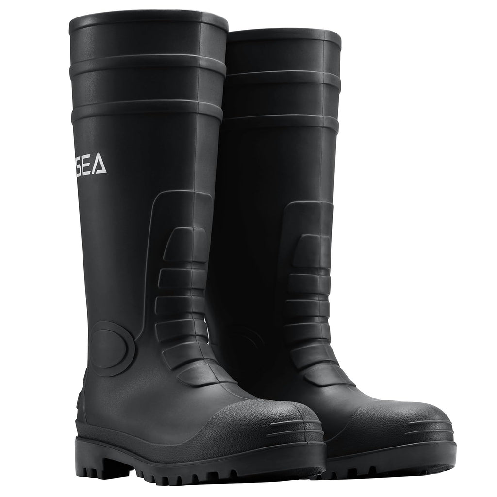 Men's Steel-Toe Waterproof Rubber Rain Boots G9016