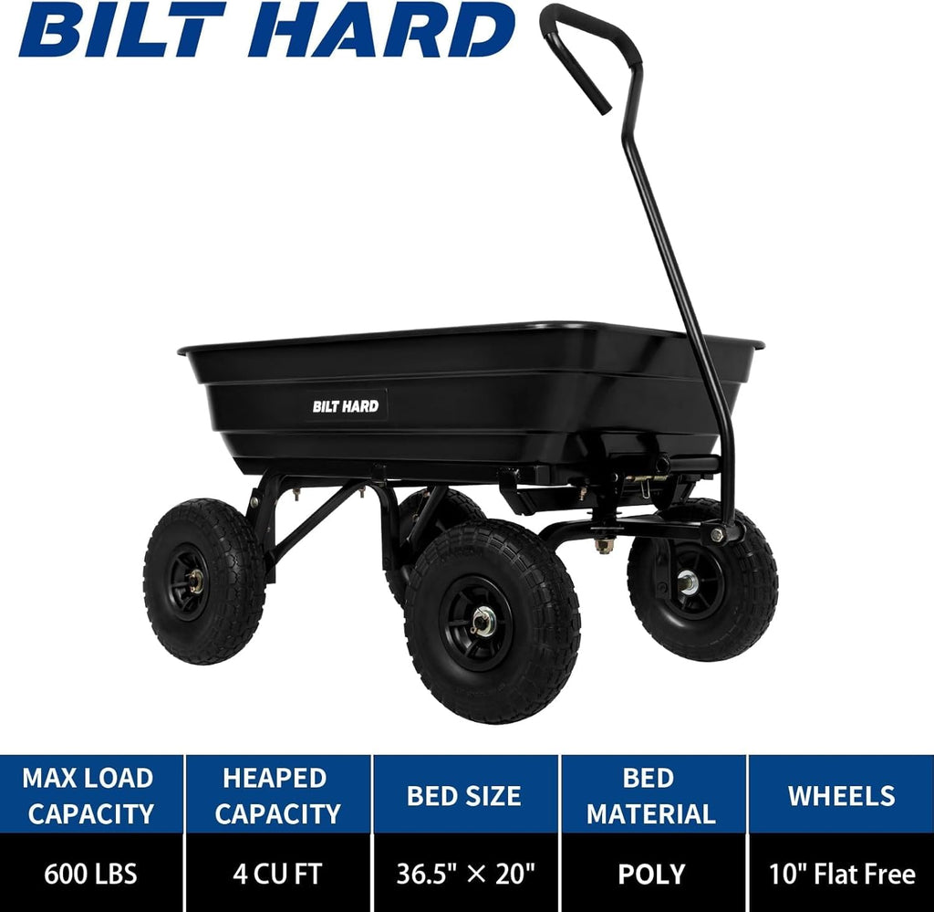 Poly Garden Dump Cart 600 lbs 4 Cu Ft B979