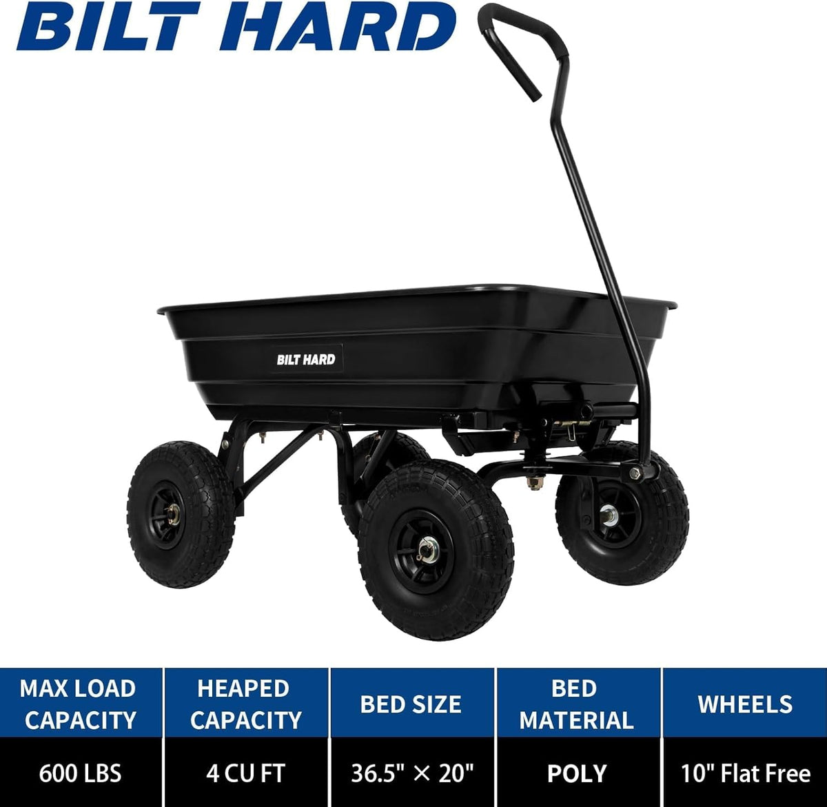 Poly Garden Dump Cart 600 lbs 4 Cu Ft B979