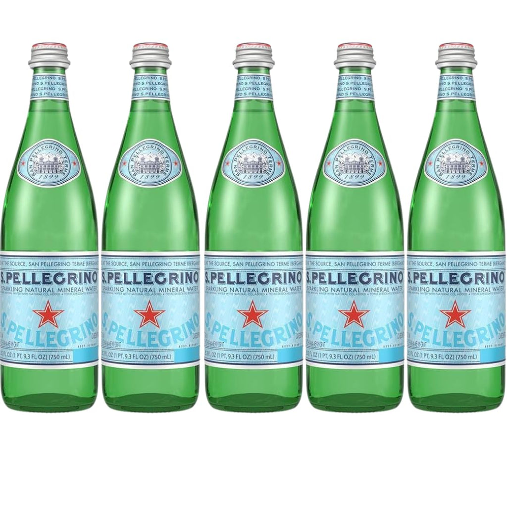 Sparkling Natural Mineral Water 750 mL Glass Bottles 5 Pack X154