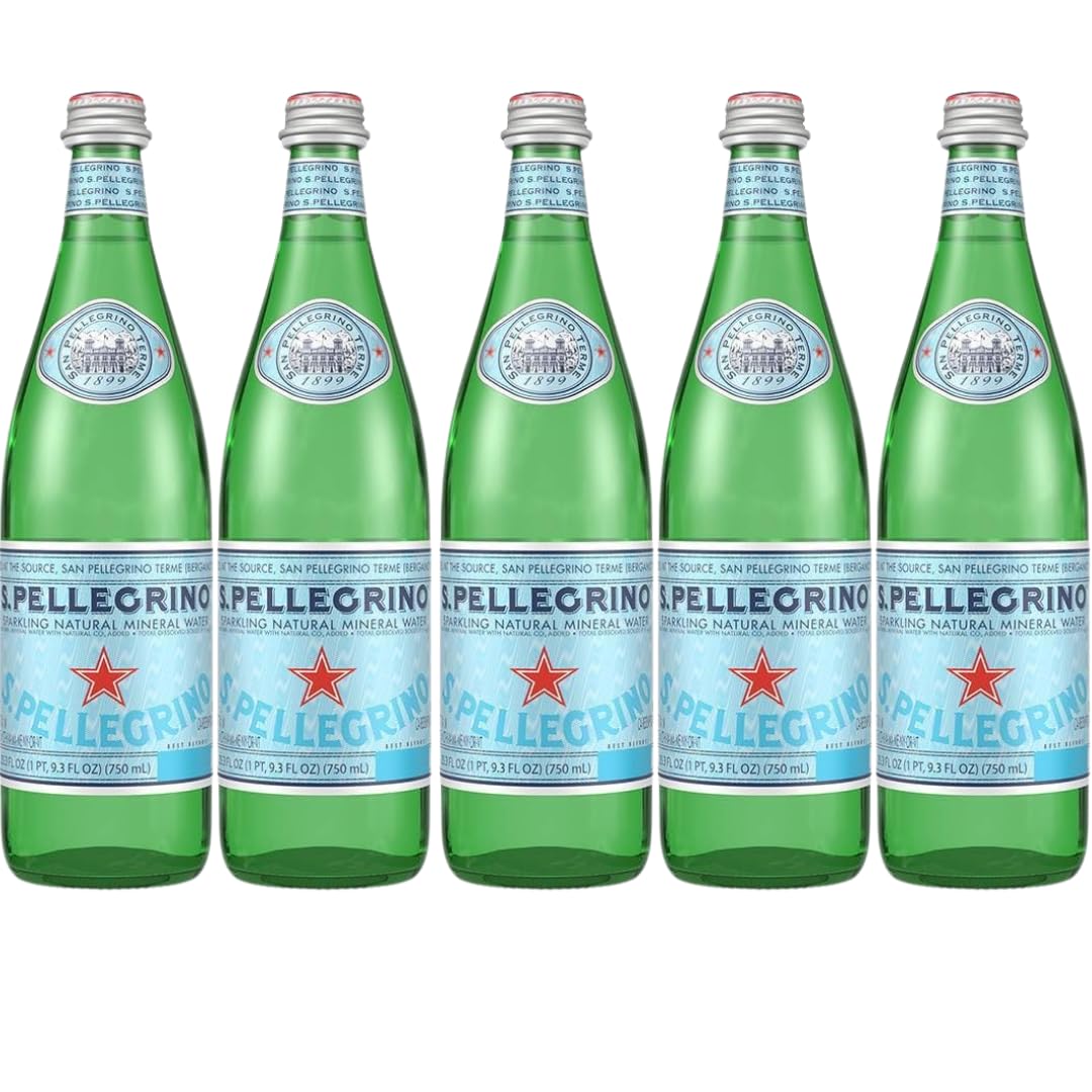 Sparkling Natural Mineral Water 750 mL Glass Bottles 5 Pack X154