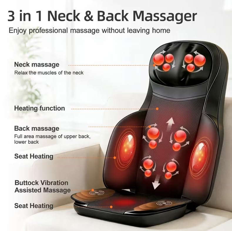 Portable Full Body Massage Mat with Heat & Vibration L3728