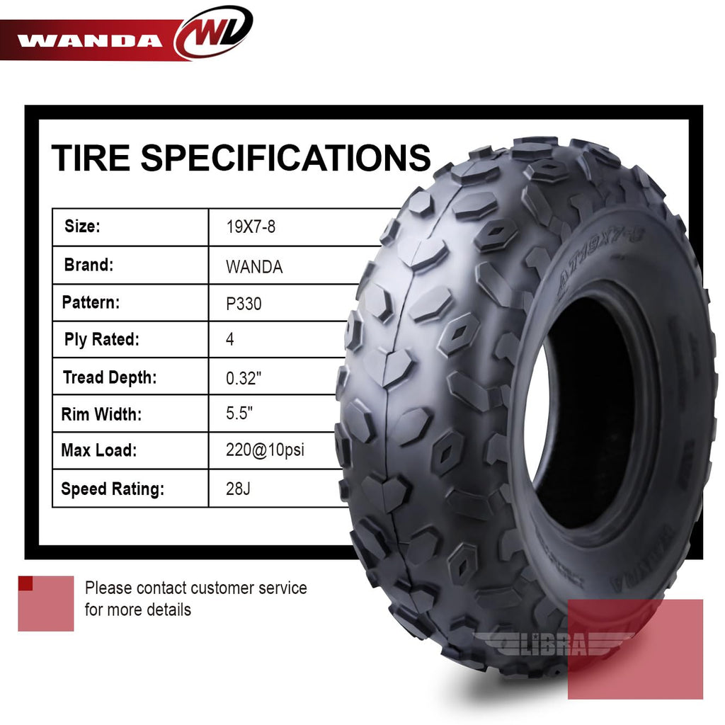 2 New Sport ATV Tires 19x7-8 4PR Z758987