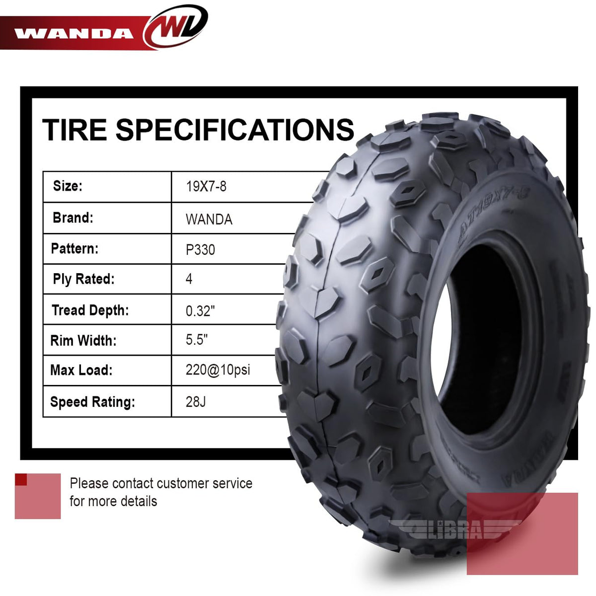 2 New Sport ATV Tires 19x7-8 4PR Z758987