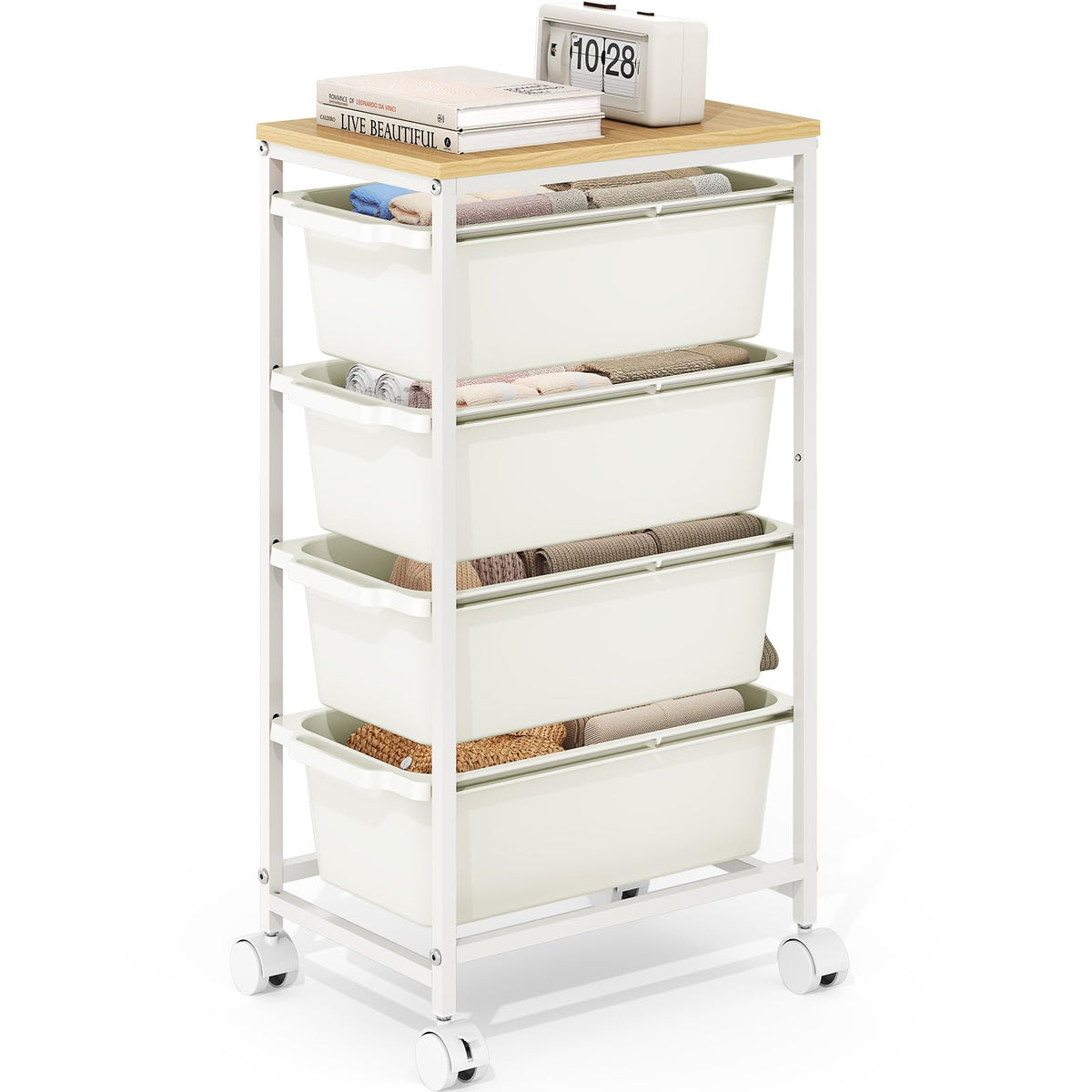 Slim Rolling Cart with 4 Drawers I62609