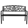 50" Black Metal Patio Bench G161