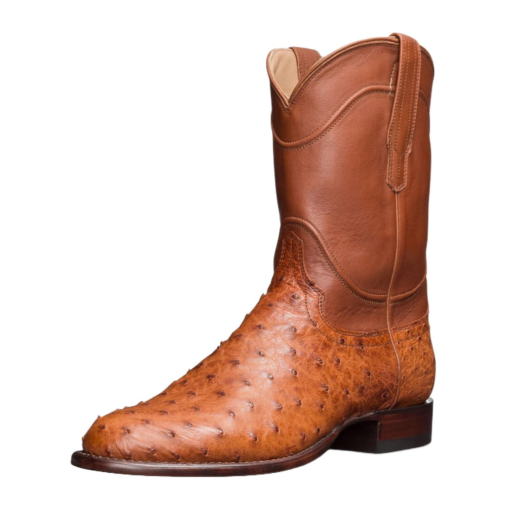 Men's Ostrich Pattern Leather Western Cowboy Boots X720489