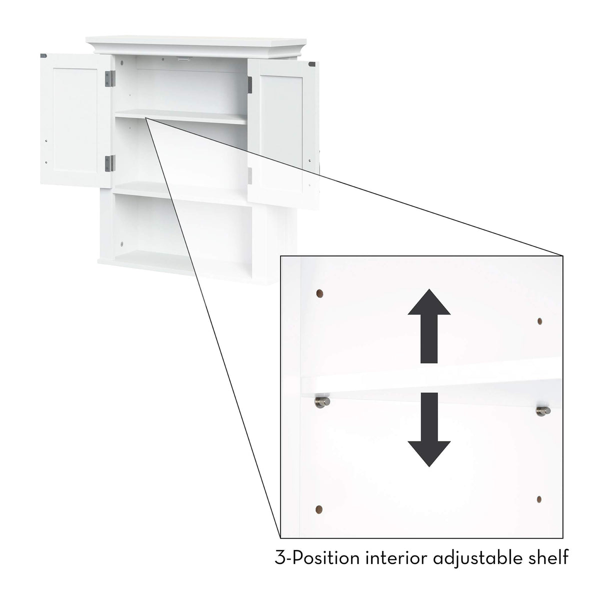 White Two-Door Wall Mount Medicine Cabinet S550252