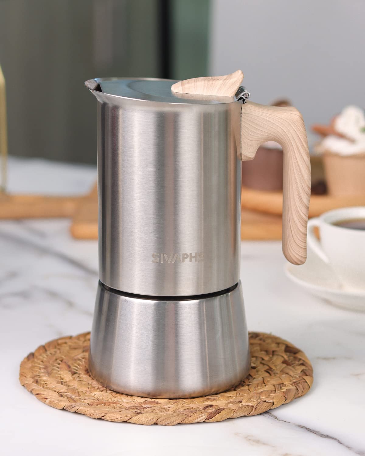 4 Cups Stainless Steel Stovetop Espresso Coffee Maker 10 oz Moka Pot E197748