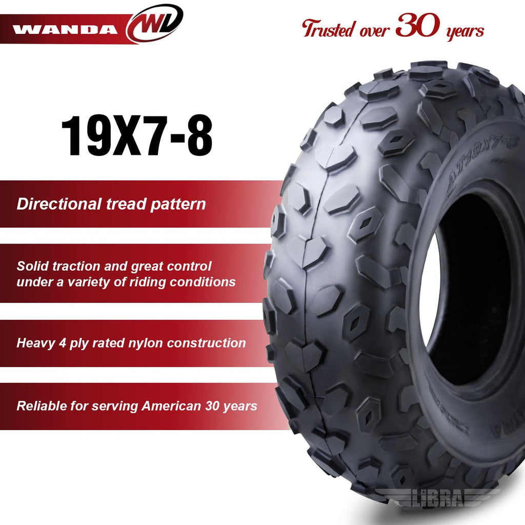 2 New Sport ATV Tires 19x7-8 4PR Z758987