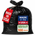 Heavy Duty Black 55-60 Gallon Trash Bags 100 Count H2134