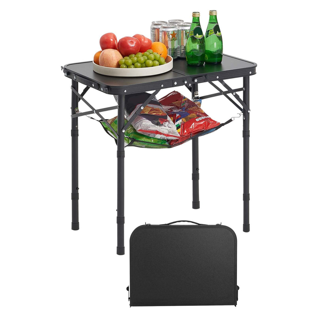 Folding Camping Table Adjustable Height Aluminum MDF 24 x 16 inch O492