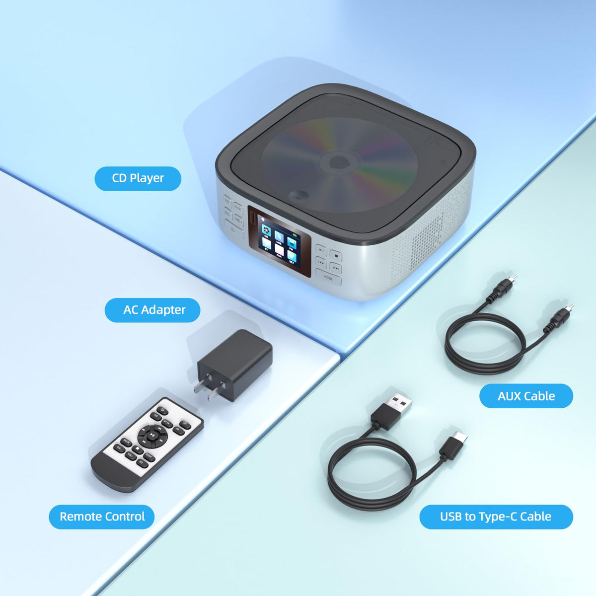 Portable CD Player with Bluetooth and LCD Screen S392