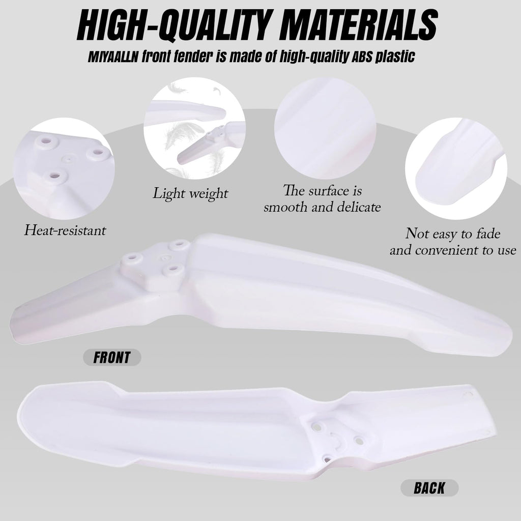 White Dirt Bike & Ebike Front Fender N762
