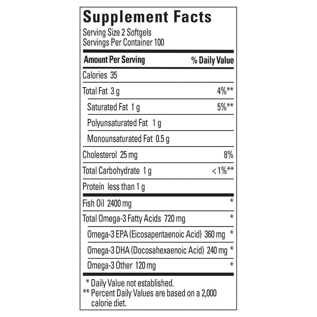 Fish Oil 1200 Mg 200 Liquid Softgels K4585