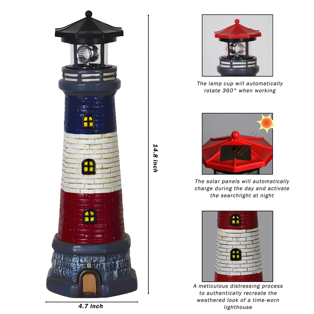 Solar Lighthouse Outdoor Garden Statue L9160