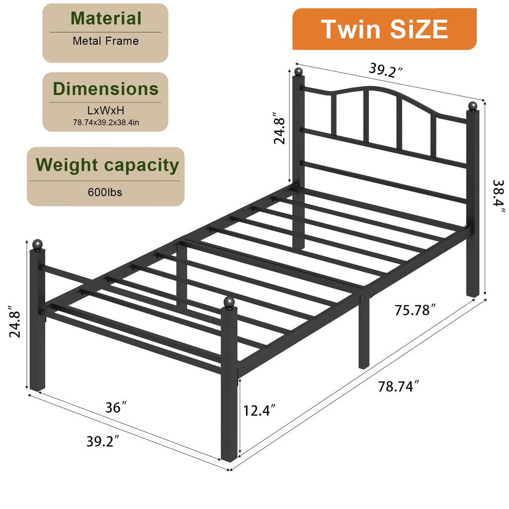 Twin Bed Frames with Headboard A5326
